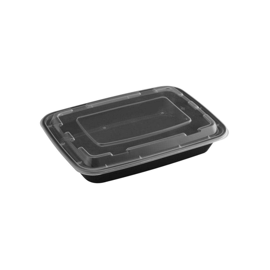 58oz Rectangular Microwaveable Container with Lid, 150 Sets