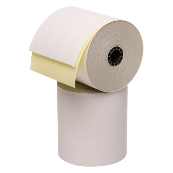 Iconex 3 in x 90 ft Two-Ply Carbonless Paper, White/Canary, 50 Per Carton