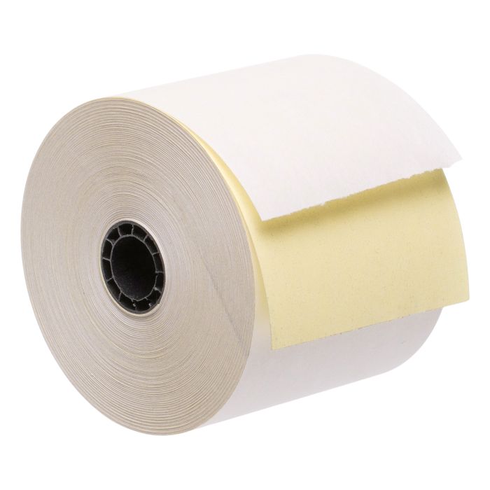 Iconex 2.25 in x 90 ft Two-Ply Carbonless Paper, White/Canary, 50 Per Carton