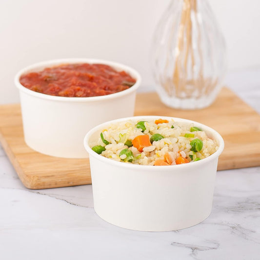 Watson Distributing 6 Oz Solid White Cold/Hot Paper Food Container 1000/Case