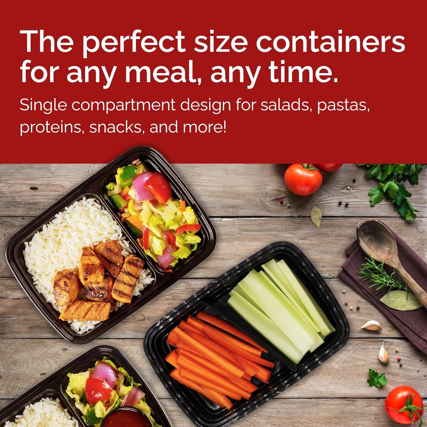 Watson Distributing 32 Oz Rectangular Microwaveable Container With Lid 2-Compartment 150/Case