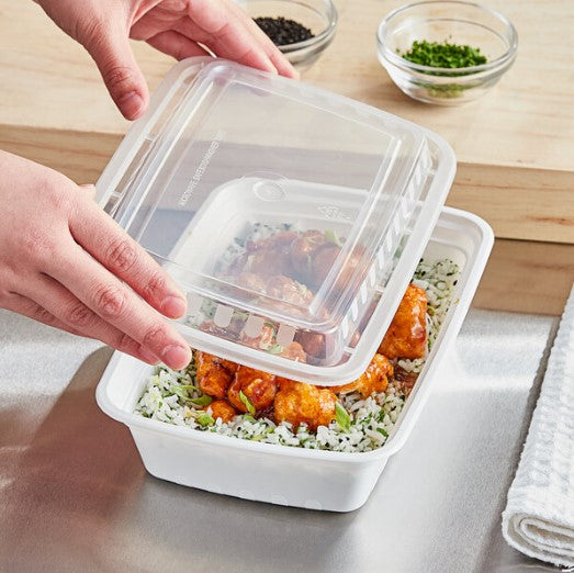 Watson Distributing 38 Oz Rectangular Microwaveable Container With Lid 150/Case