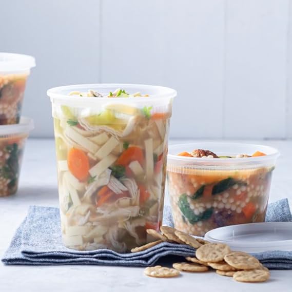 Watson Distributing 32 Oz Translucent Round Deli Container With Lid Combo 240/Case