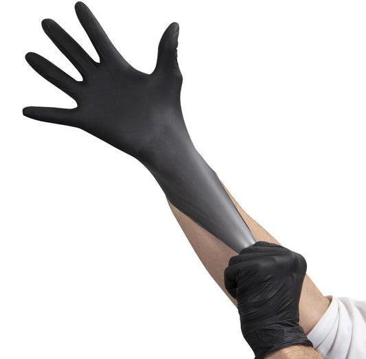 Watson Distributing Medium Black Nitrile Gloves, Soft, Powder Free, 100 Pieces