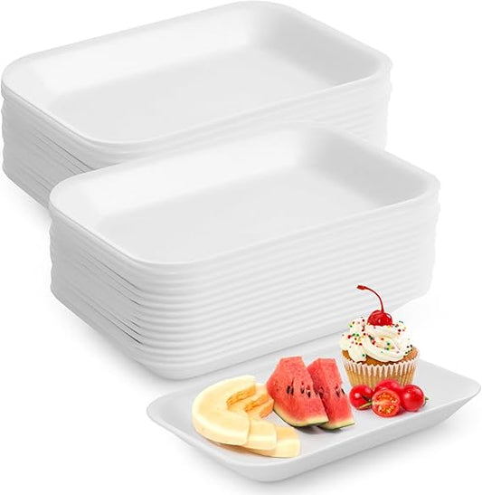 Watson Distributing #2S White Foam Meat Tray 8.25" x 5.75" x 0.5" 500/Case