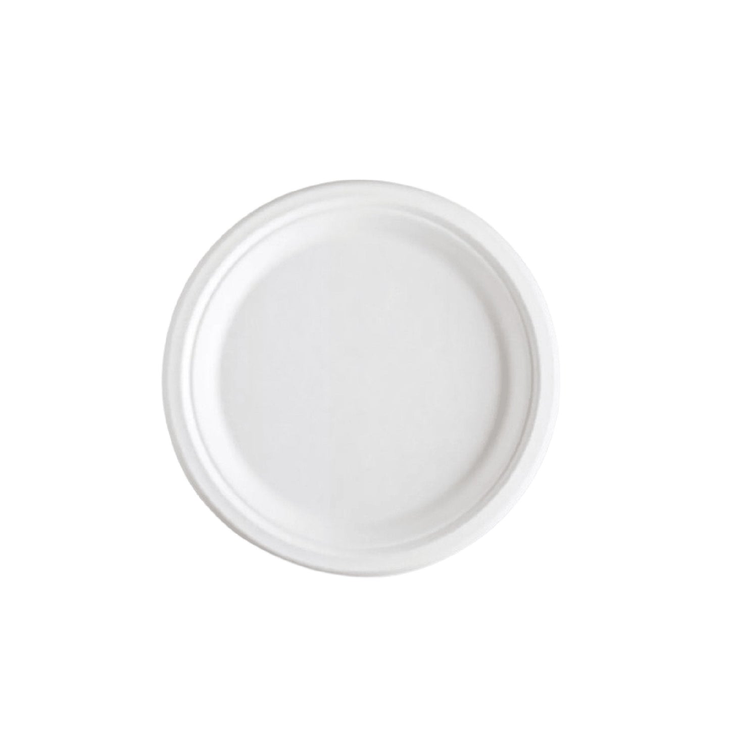 Bagasse Round Plate, 7‘’, White, PFAS FREE, 1000pc