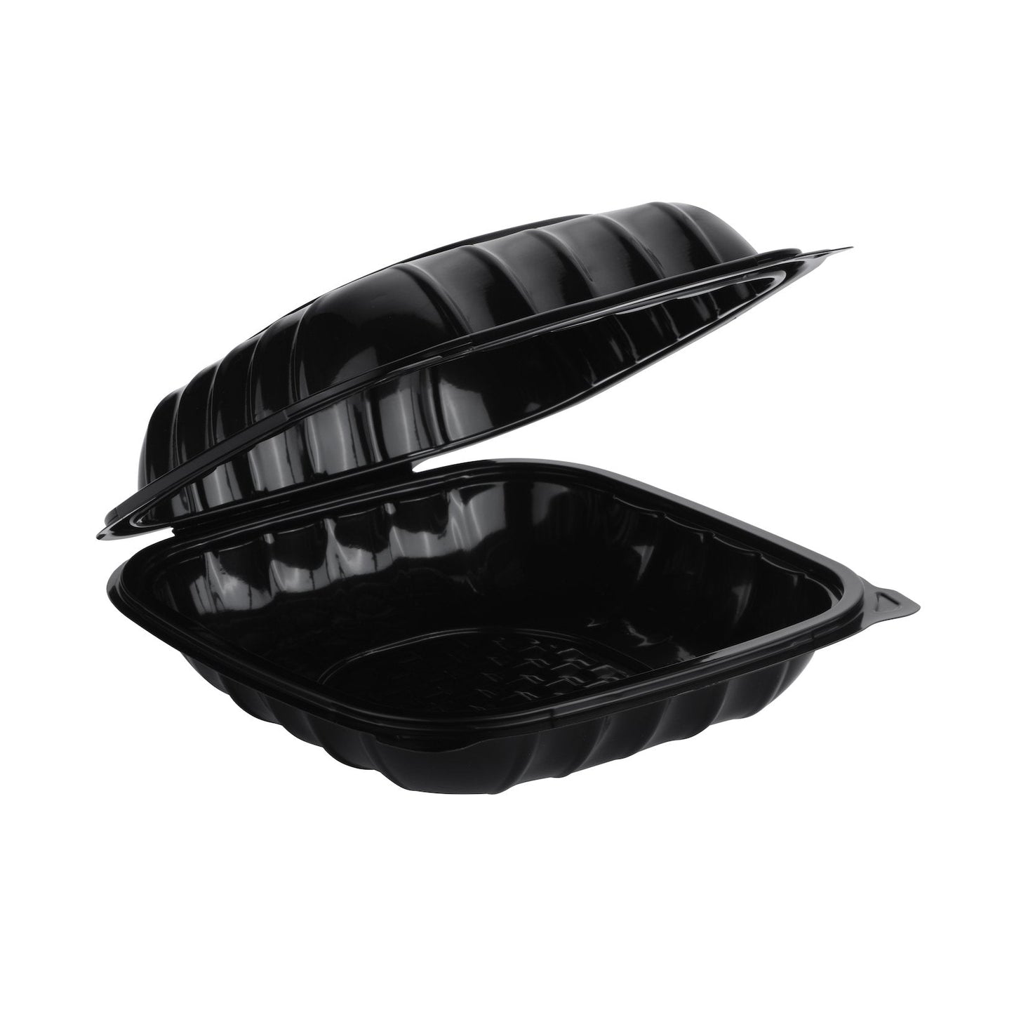 Hinged Black Container, 8" x 8", 120pc