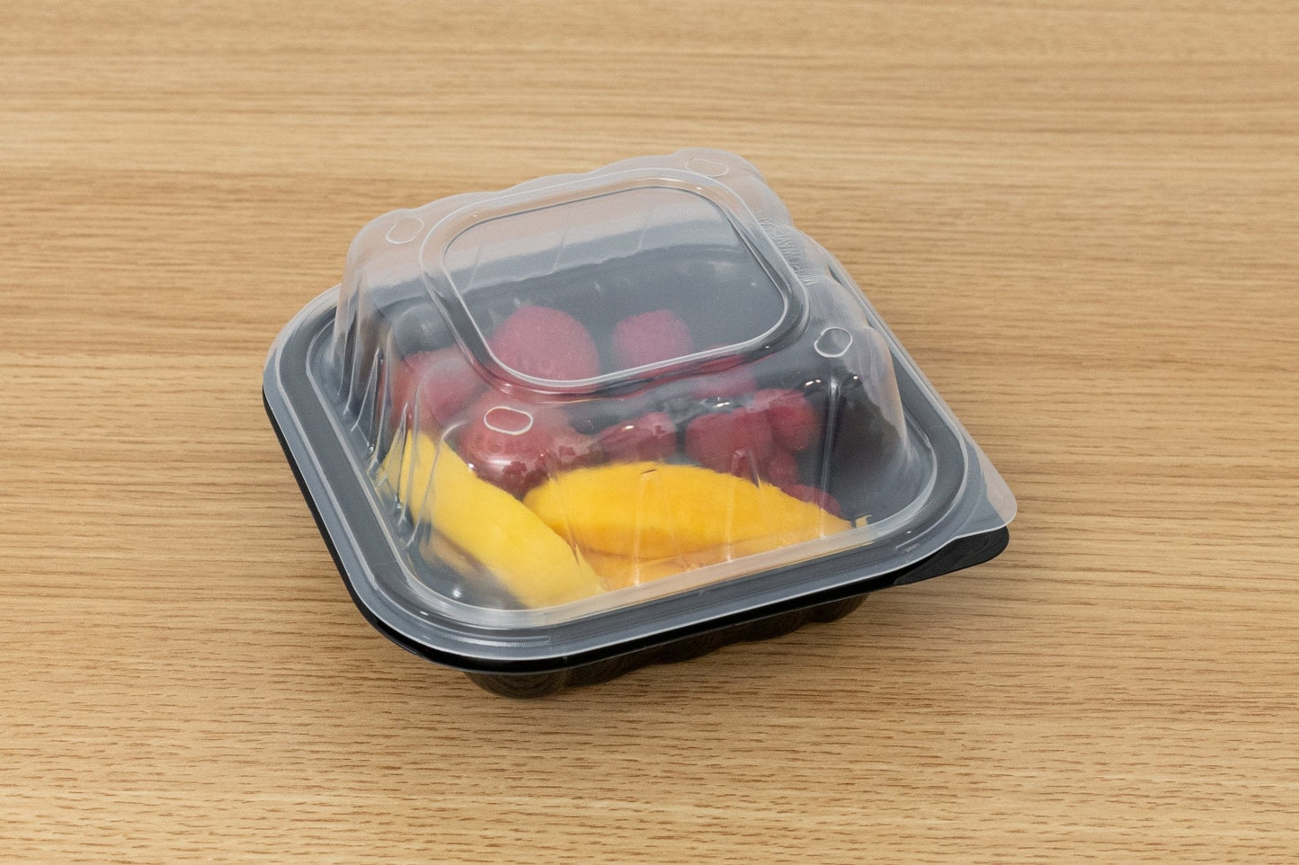 Two-Piece Microwaveable Black Tray with Translucent Lid, 6" x 6", 240 Sets