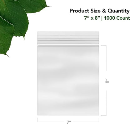 Watson Distributing 7" x 8" Quart Zipper Bag 500/Case