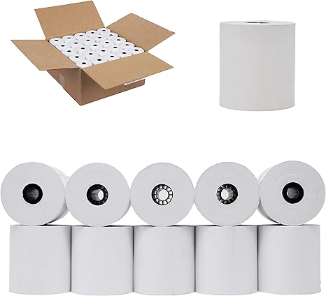 Watson Distributing 3" x 165' White 1-Ply Bond Paper Rolls, 50 Rolls/Case