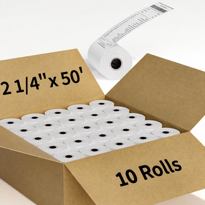 Watson Distributing 2 1/4" x 50' Phenol-Free (BPA & BPS) Thermal Paper, 10 Rolls/Case