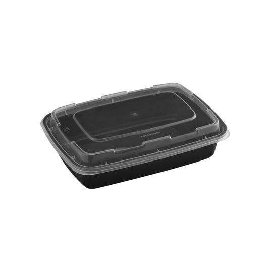 32oz Rectangular Microwaveable Container with Lid, 150 Sets