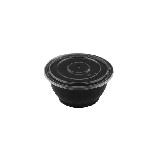 42oz Microwaveable Noodle Bowl with Lid, Black, 120 Sets