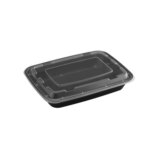58oz Rectangular Microwaveable Container with Lid, 150 Sets