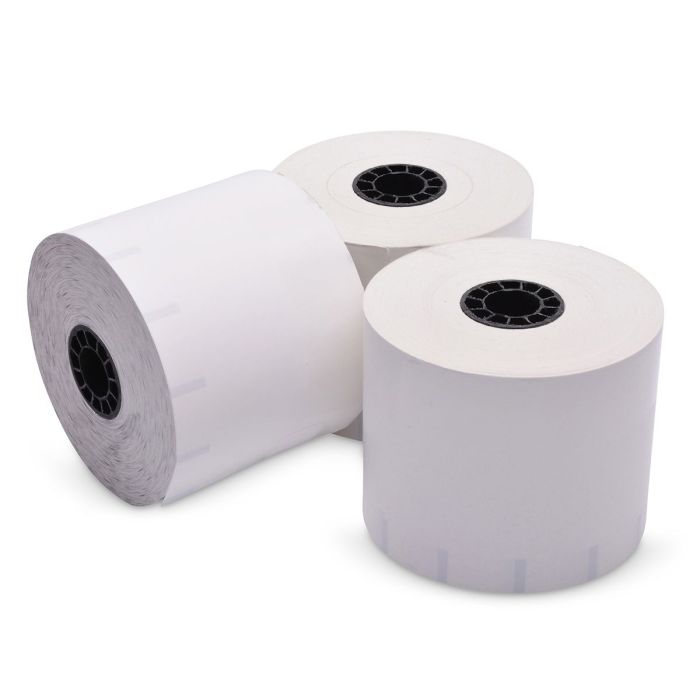 80 mm x 350 ft Iconex Sticky Media High-Tack G2, 12 per Carton, 55 GSM Facestock, 100 mm OD, 1 in Sense Mark Repeat