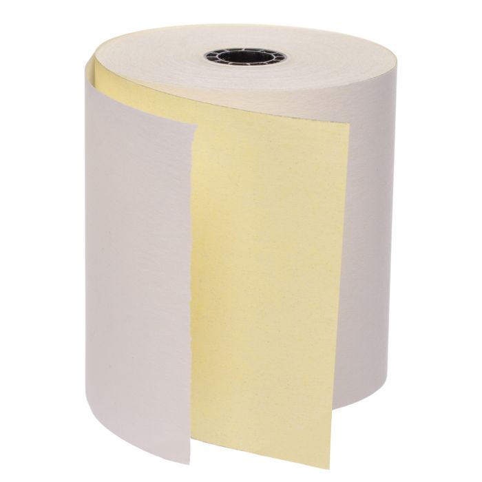 Iconex 3 in x 90 ft Two-Ply Carbonless Paper, White/Canary, 50 Per Carton
