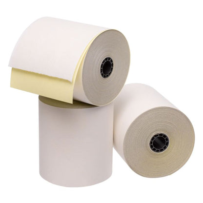 Iconex 3 in x 90 ft Two-Ply Carbonless Paper, White/Canary, 50 Per Carton