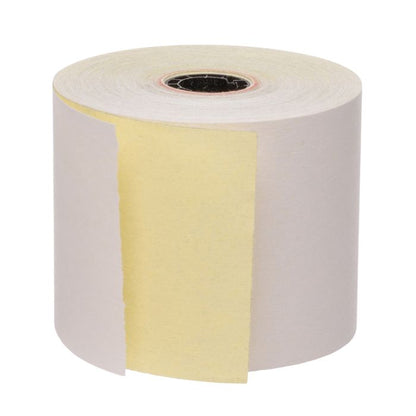 Iconex 2.25 in x 90 ft Two-Ply Carbonless Paper, White/Canary, 50 Per Carton