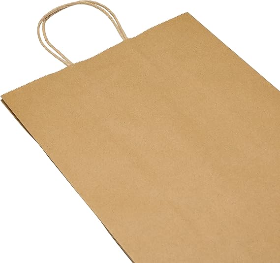 Watson Distributing 13" x 7" x 17" Paper Shopping Bag With Handle Brown 250/Case