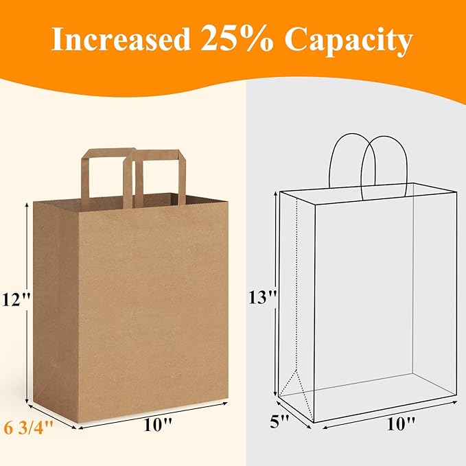 Watson Distributing 12" x 9" x 15.75" Paper Bag Round Handle 200/Case