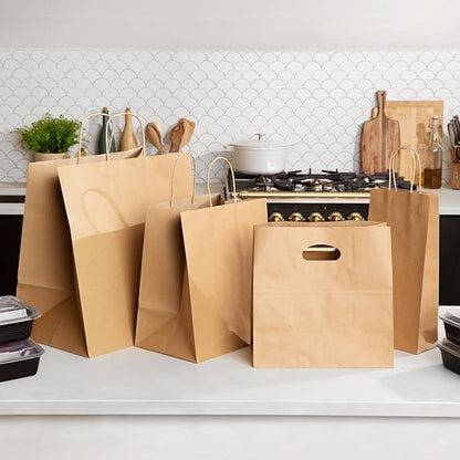 Watson Distributing 12.5" x 7" x 13" Paper Bag Round Handle 250/Case