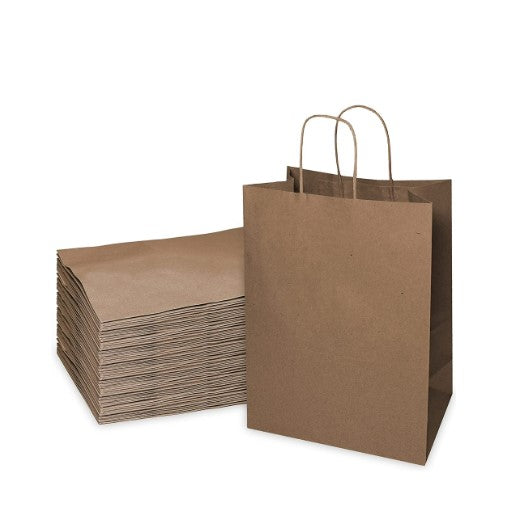 Watson Distributing 12.5" x 7" x 13" Paper Bag Round Handle 250/Case