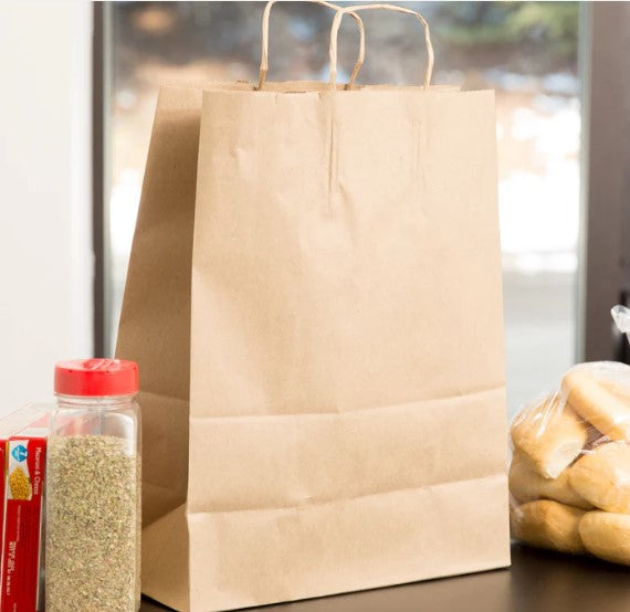 Watson Distributing 12" x 9" x 15.75" Paper Bag Round Handle 200/Case