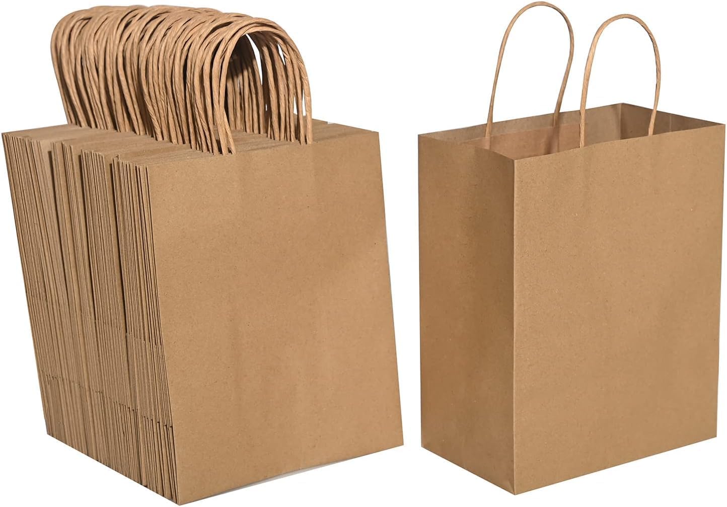 Watson Distributing 12" x 7" x 17" Brown Recycled Paper Bags With Handle 300/Case