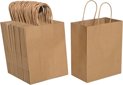 Watson Distributing 12" x 7" x 17" Brown Recycled Paper Bags With Handle 300/Case