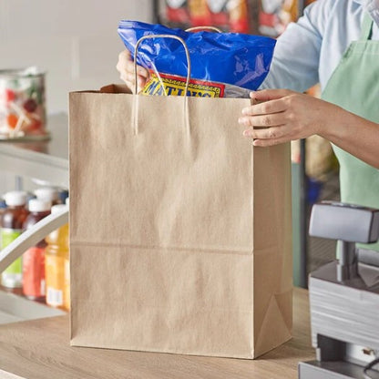 Watson Distributing 12" x 9" x 15.75" Paper Bag Round Handle 200/Case
