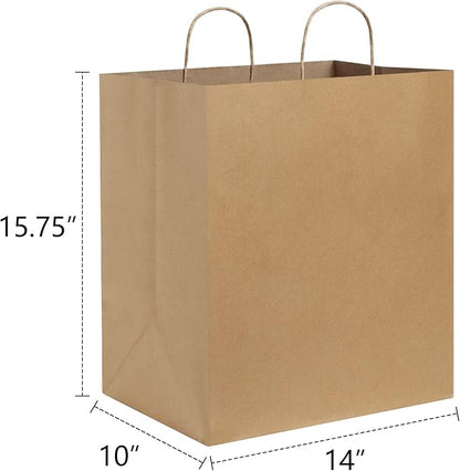Watson Distributing 14" x 10" x 15.75" Paper Bag With Handle 200/Case
