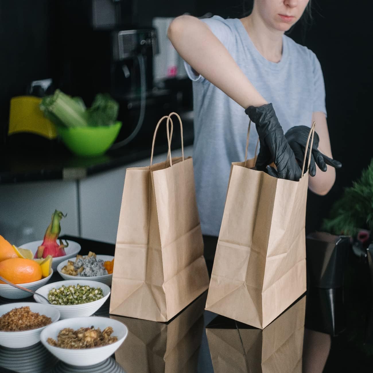 Watson Distributing 10" x 6.75" x 12" Brown Paper Bag Shopping Bag With Handles 250/Case