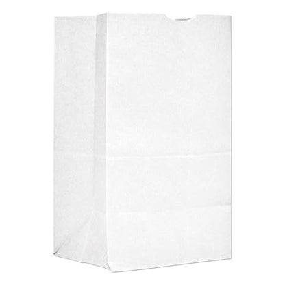 Watson Distributing 20 Lb White Shorty Paper Bag 8.25" x 5.9" x 13.4" 500/Case