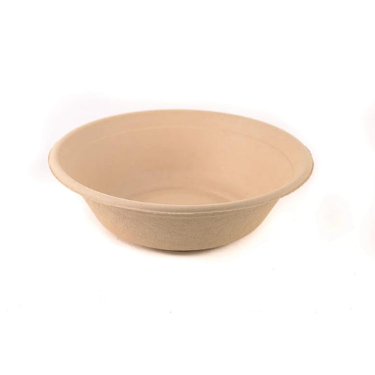 Watson Distributing 40 Oz 8" Disposable Bowl Bagasse Natural/Tan Compostable Round 300/Case