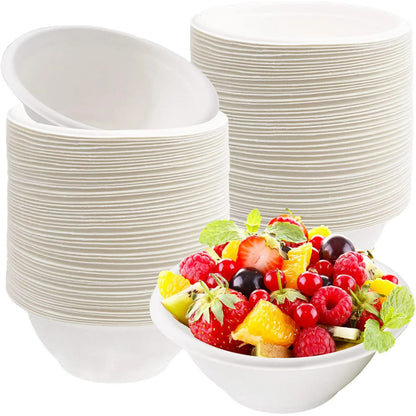 Watson Distributing 8 Oz Eco-Friendly Bagasse Disposable Rice Bowl White 1000/Case