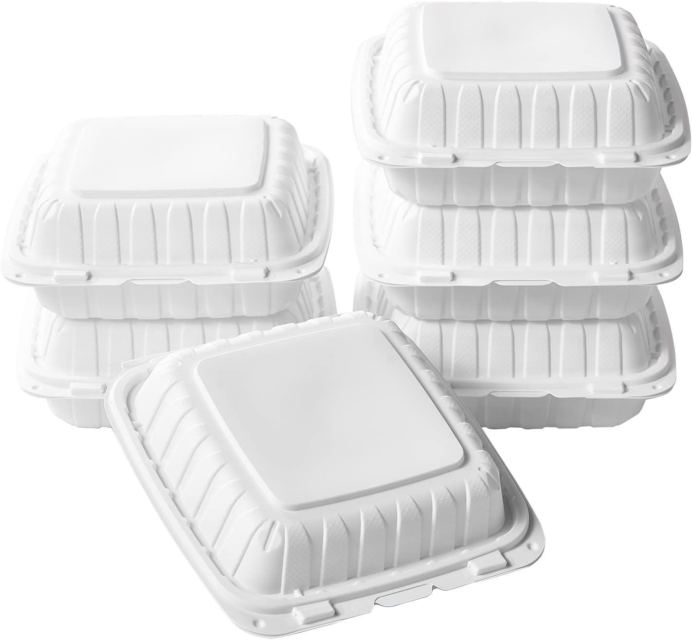 Watson Distributing 8" x 8" Clamshell Mfpp Container 1-Compartment Corner Lock 150/Case