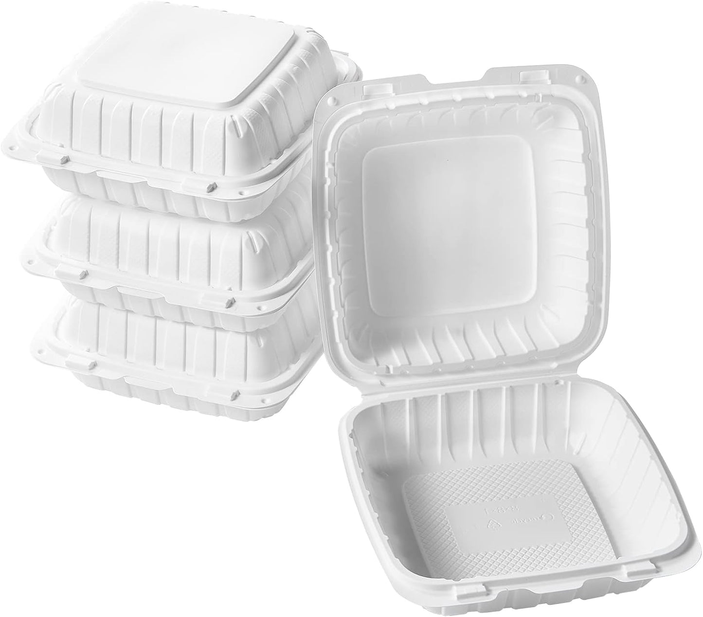 Watson Distributing 8" x 8" Clamshell Mfpp Container 1-Compartment Corner Lock 150/Case