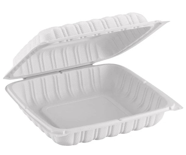 Watson Distributing 8" x 8" Clamshell Mfpp Container 1-Compartment Corner Lock 150/Case