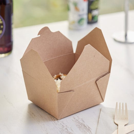 Watson Distributing #1 Take-Out Container Microwaveable Folded Paper 5" X 4.25" X 2.5" 450/Case