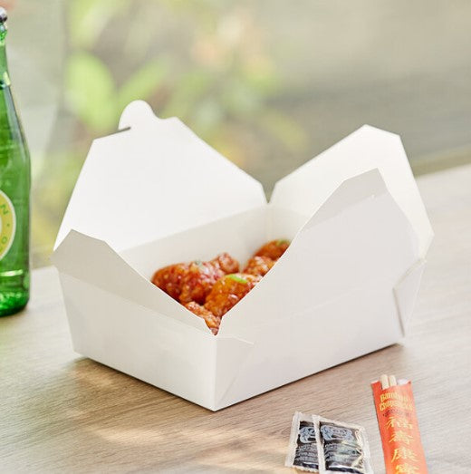 Watson Distributing #3 Take-Out Container Microwaveable Folded Paper 7.75" X 5.5" X 2.5" 200/Case