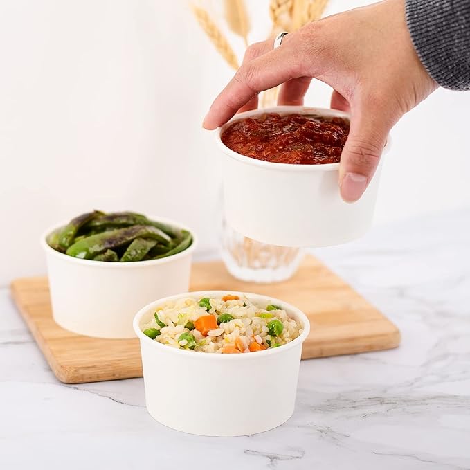 Watson Distributing 6 Oz Solid White Cold/Hot Paper Food Container 1000/Case