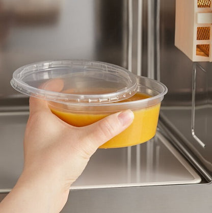 Watson Distributing 8 Oz Translucent Round Deli Container With Lid Combo 240/Case