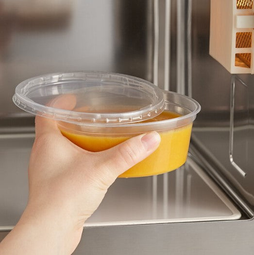 Watson Distributing 8 Oz Translucent Round Deli Container With Lid Combo 240/Case