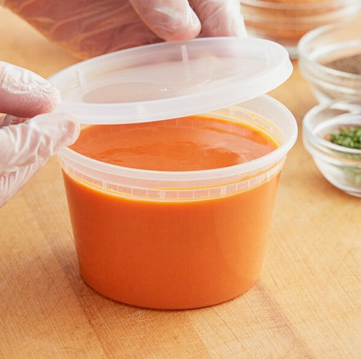 Watson Distributing 16 Oz Translucent Round Deli Container With Lid Combo 240/Case