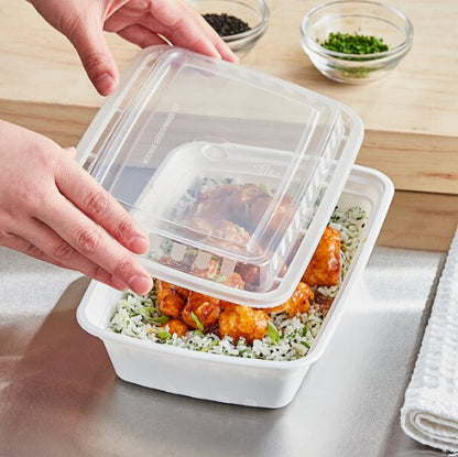Watson Distributing 38 Oz Rectangular Microwaveable Container With Lid 150/Case