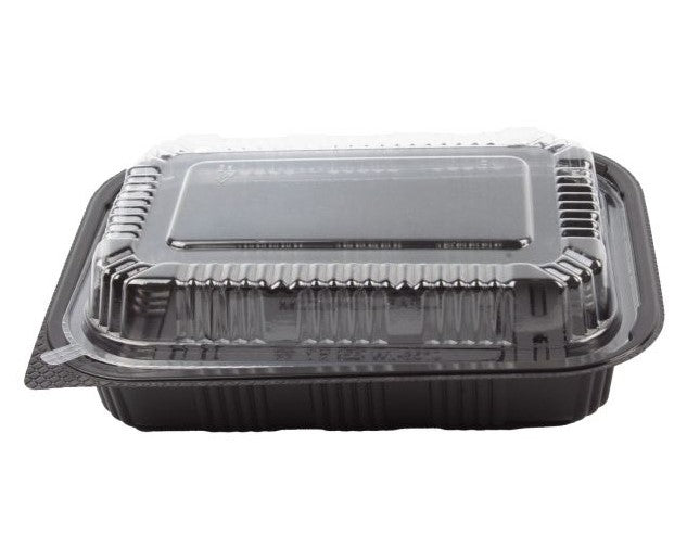 Watson Distributing Bento Box 1-Compartment (520) Black With Clear Lid Combo 400/Case