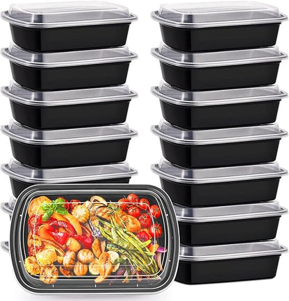 Watson Distributing Bento Box 1-Compartment (515) Black With Clear Lid Combo 450/Case