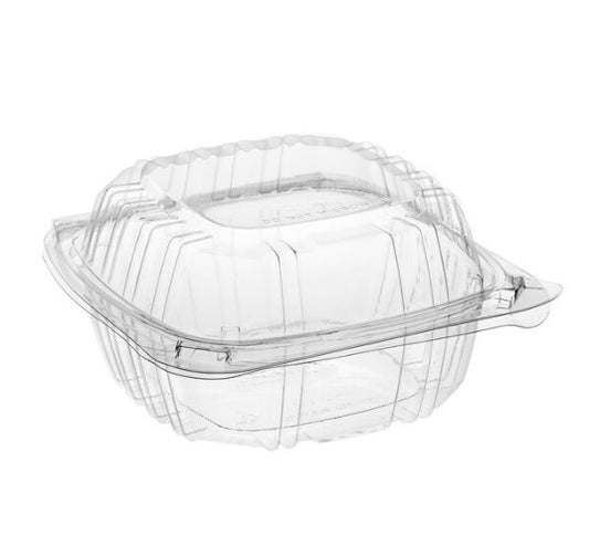 Watson Distributing 6" x 6" x 3" Clear 1-Compt Pet Hinged-Lid Container 200/Case
