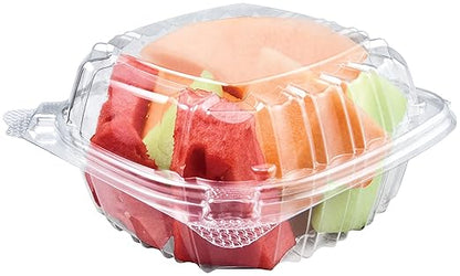 Watson Distributing 6" x 6" Clear 1-Compt Pet Hinged-Lid Container 500/Case