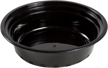 Watson Distributing 16 Oz 6" Black Microwaveable Flat Round Bowl With Clear Lid 150/Case